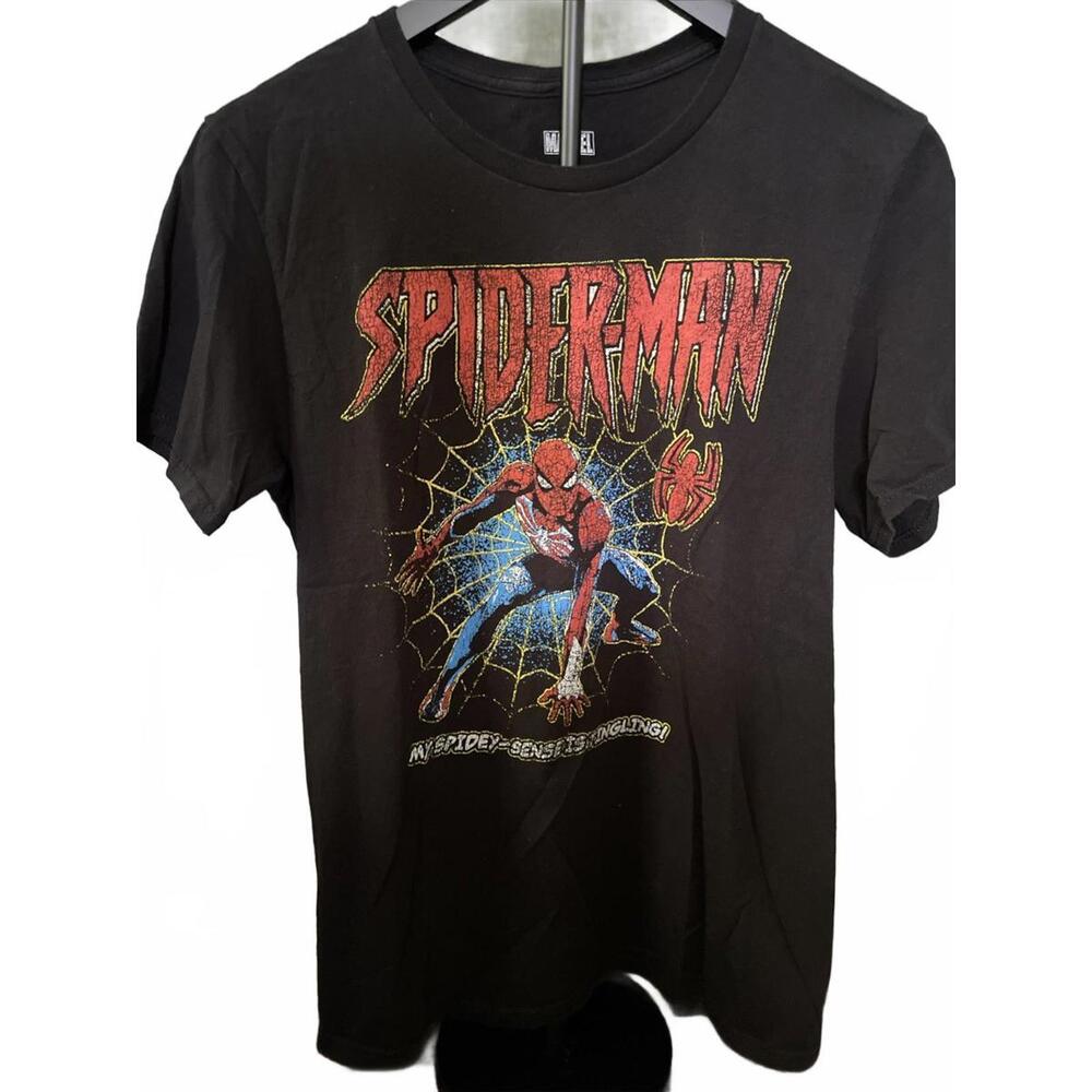 marvel comics spiderman graphic t shirt MENS SIZE MEDIUM BLACK